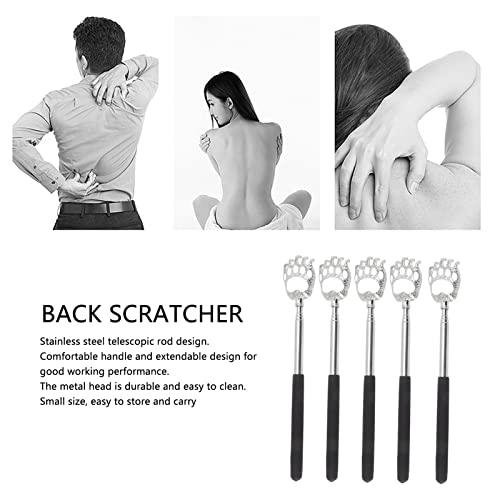 Serlium Back Scratchers 5Pcs Back Tickler Telescopic Back Scratchers Stainless Steel for Head Body Arm
