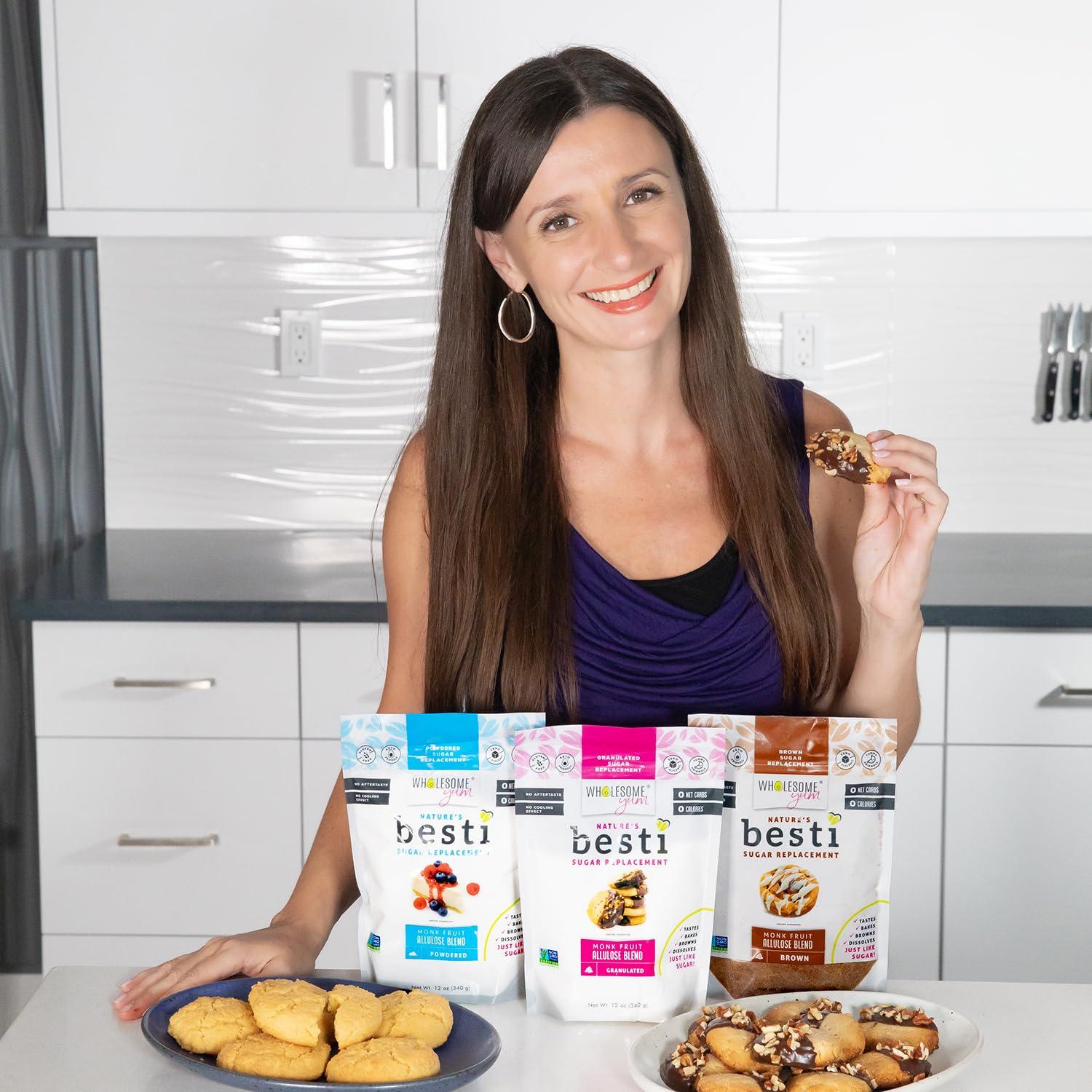 Wholesome Yum Wholesome Yum Besti Natural Brown Sugar Substitute - Keto Brown Monk Fruit Sweetener Blend With Allulose (No Erythritol) - Non GMO, Zero Carb, Zero Calorie, Sugar Free, No Aftertaste (12 oz)