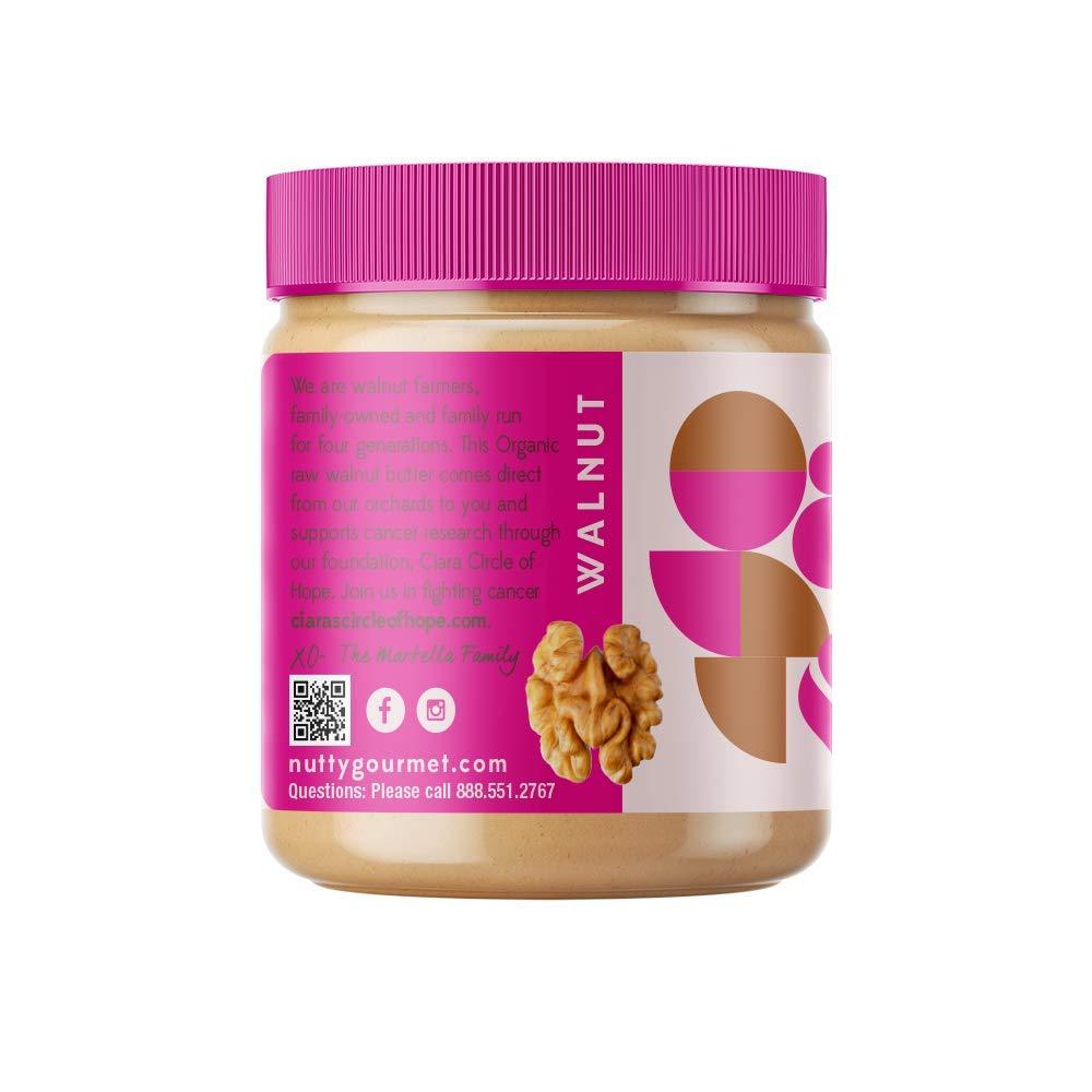 The Nutty Gourmet Nutty Gourmet Organic Walnut Butter - Raw Nut Butter - No Added Sugar - Unsalted - All Natural - Peanut Free - Vegan - California Grown Walnuts - Keto Snack - Gluten Free (10oz, 1 Pack)