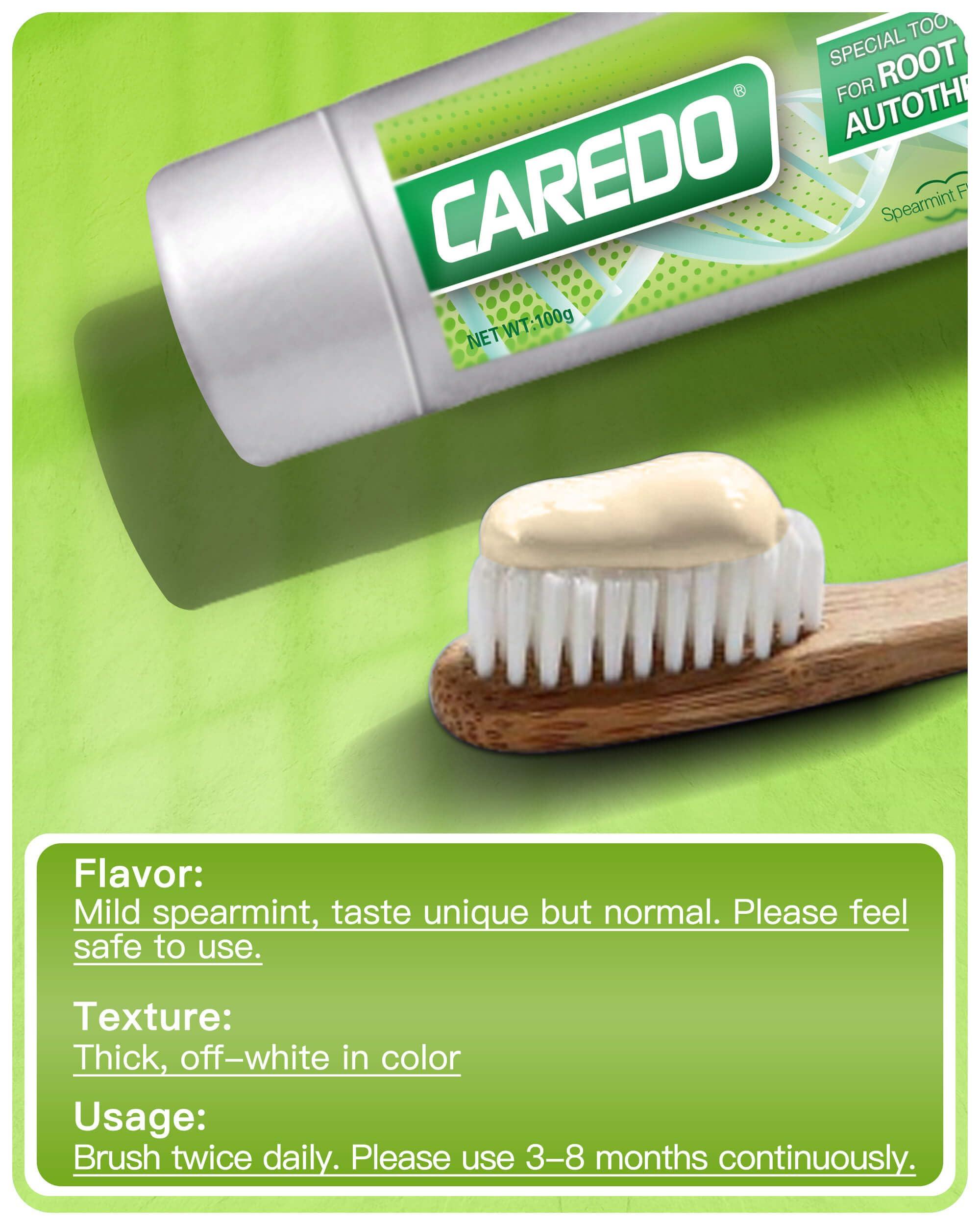 CAREDO CAREDO Gingivitis Toothpaste Avoid Root Canal Pulpitis for Adults, Gingivitis at Home, Gum for Receding Gums with Hydroxyapatite Toothpaste (100g+16g 2pcs)