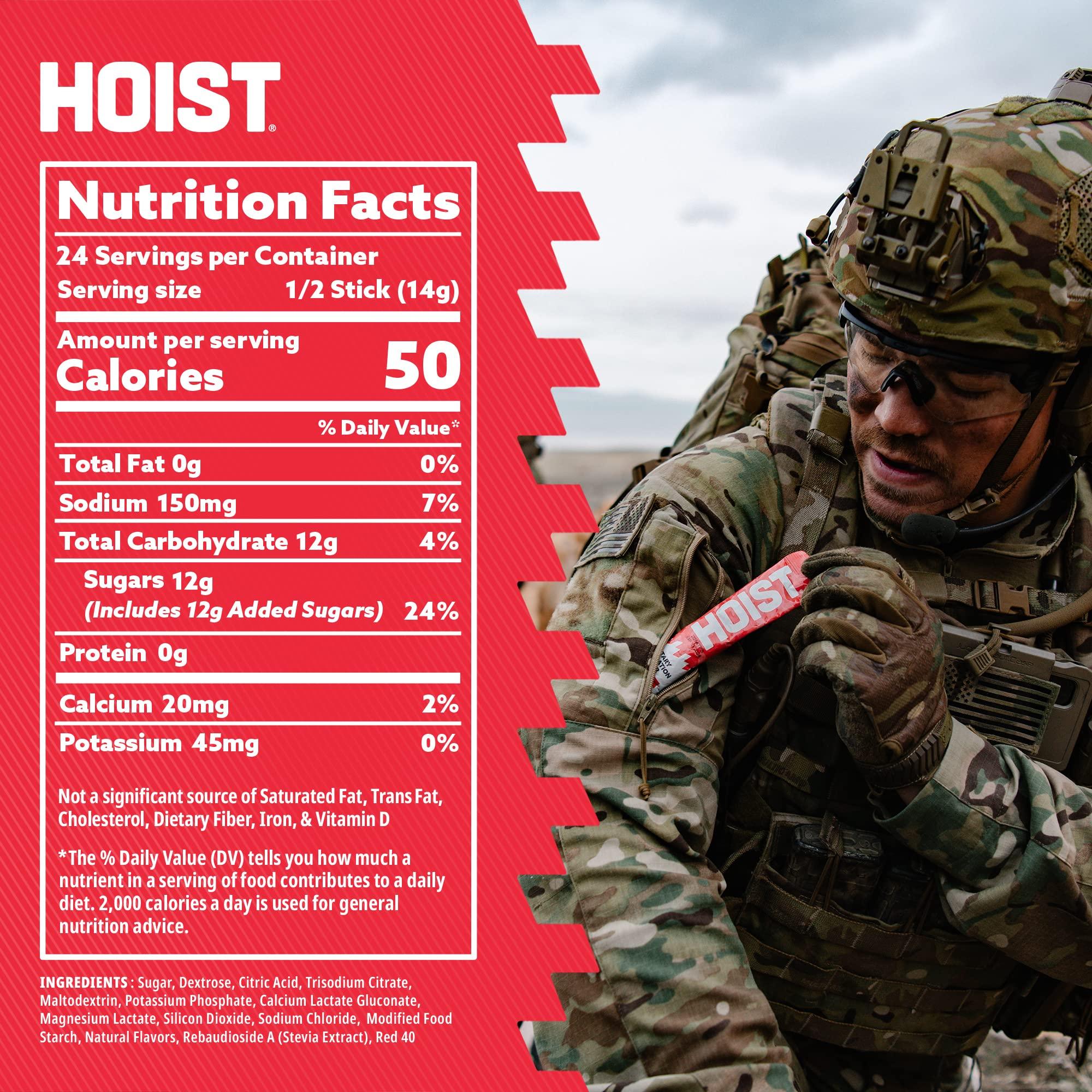 HOIST HOIST Premium Military Hydration Powder - Electrolyte Drink Mix - Powder Stick Pack, Fruit Punch (12 Sticks Per Pack)