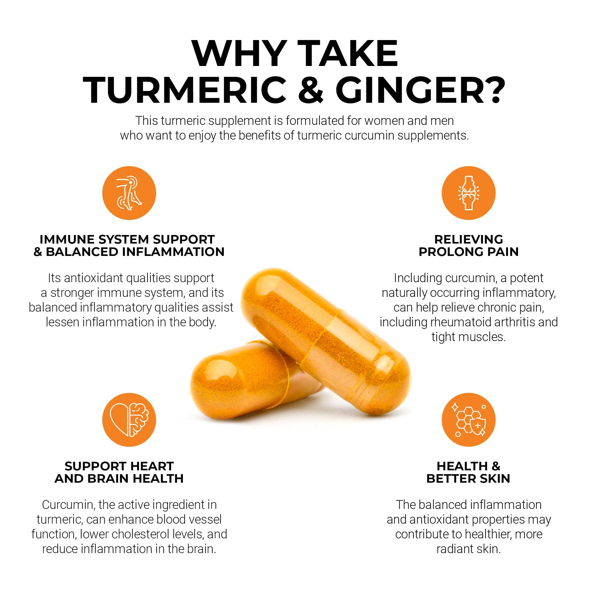 PRIMEVITA PRIMEVITA Organic Turmeric Curcumin 1950mg with Black Pepper, Ginger Supplement - 95% Standardized Curcuminoids - Turmeric Capsules, Natural Skin, Joint Support - Halal, Kosher, Vegan, 120 Capsules