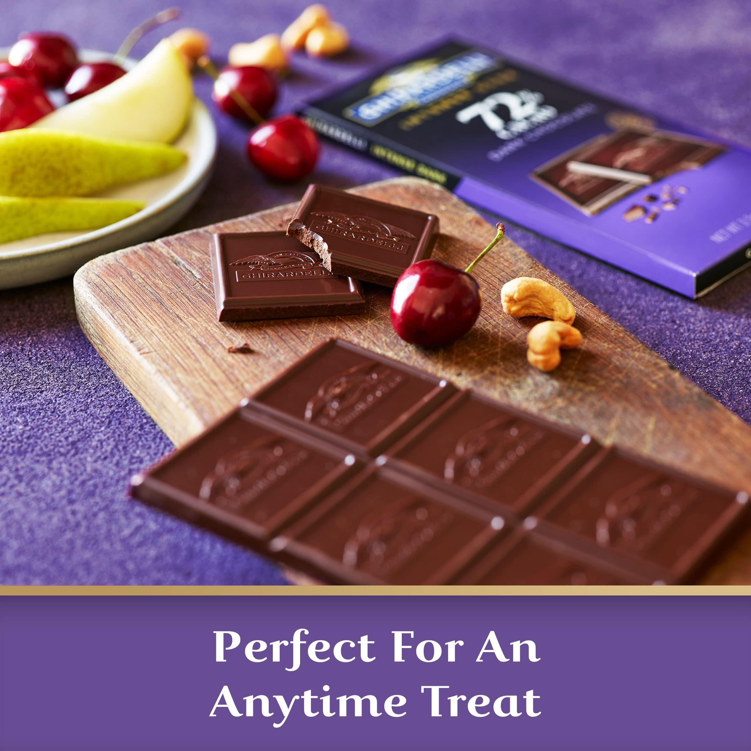 Ghirardelli Chocolate Company GHIRARDELLI Intense Dark Chocolate Bar, 72% Cacao, 3.5 Oz Bar (Pack of 12)