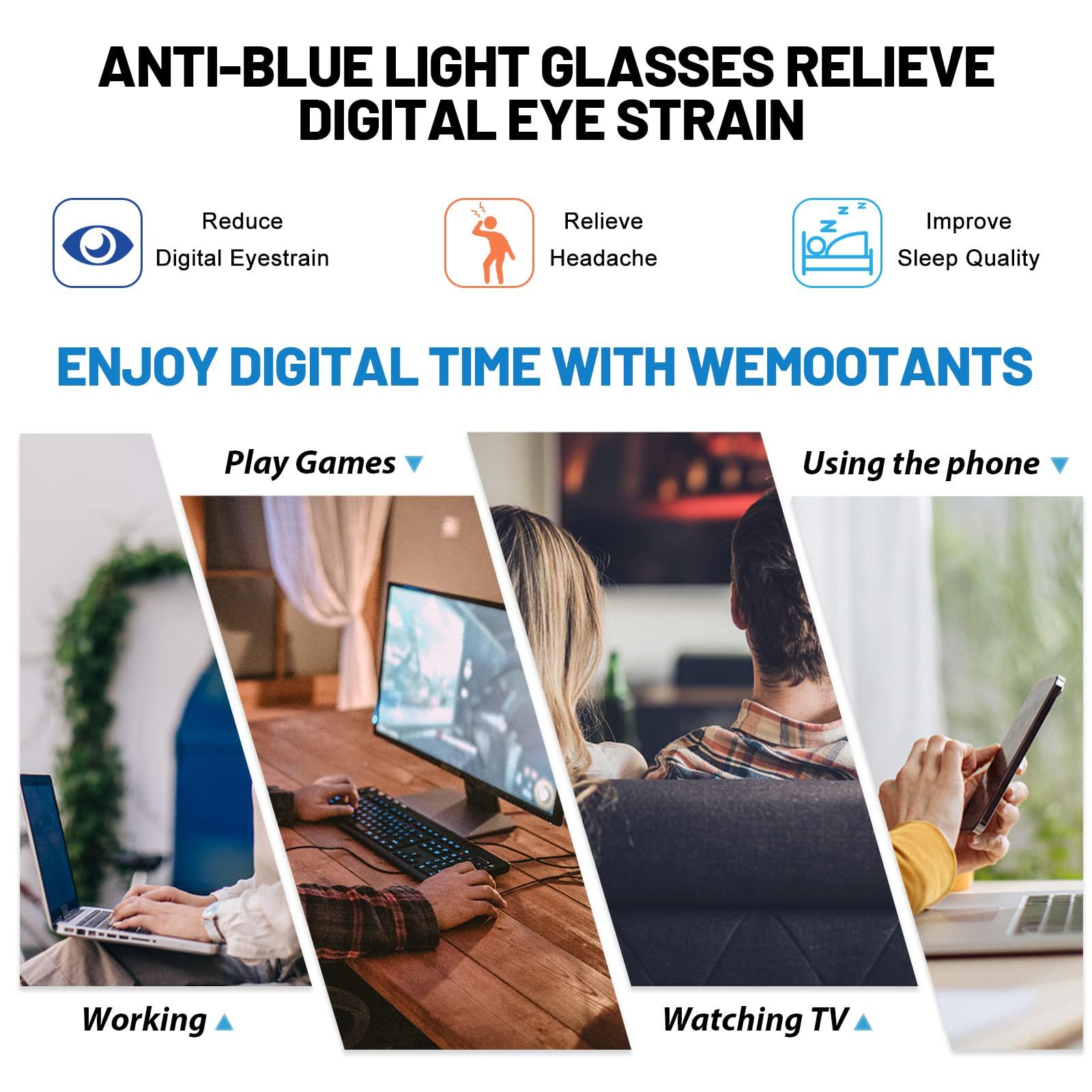 WEMOOTANTS WEMOOTANTS Blue Light Blocking Reading Glasses Large Square Computer Readers 1.00 1.50 2.00 2.50 3.00 3.50 Transparent 2.5