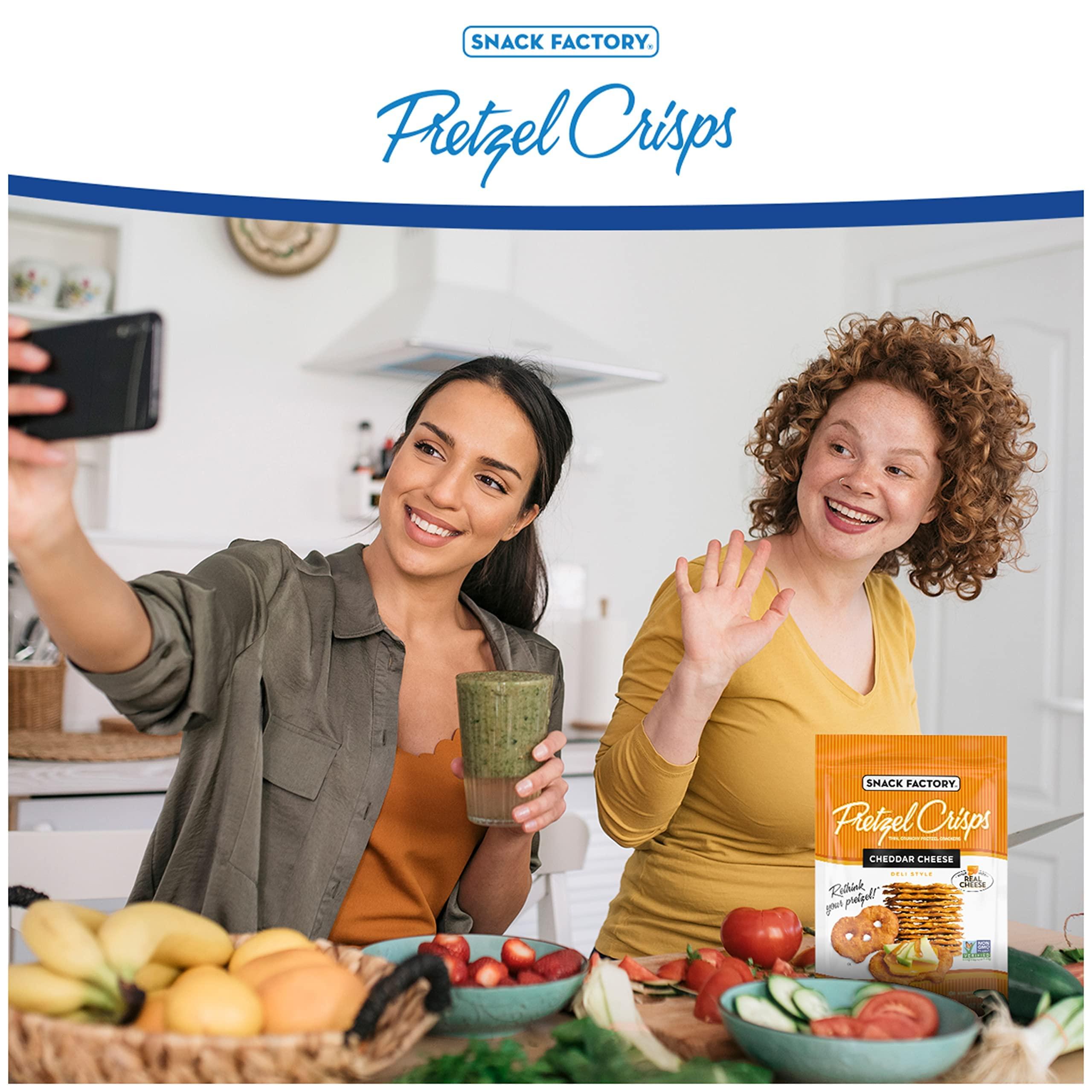 Snack Factory Snack Factory Pretzel Crisps, Cheddar Cheese, 7.2 Oz (Pack of 12)