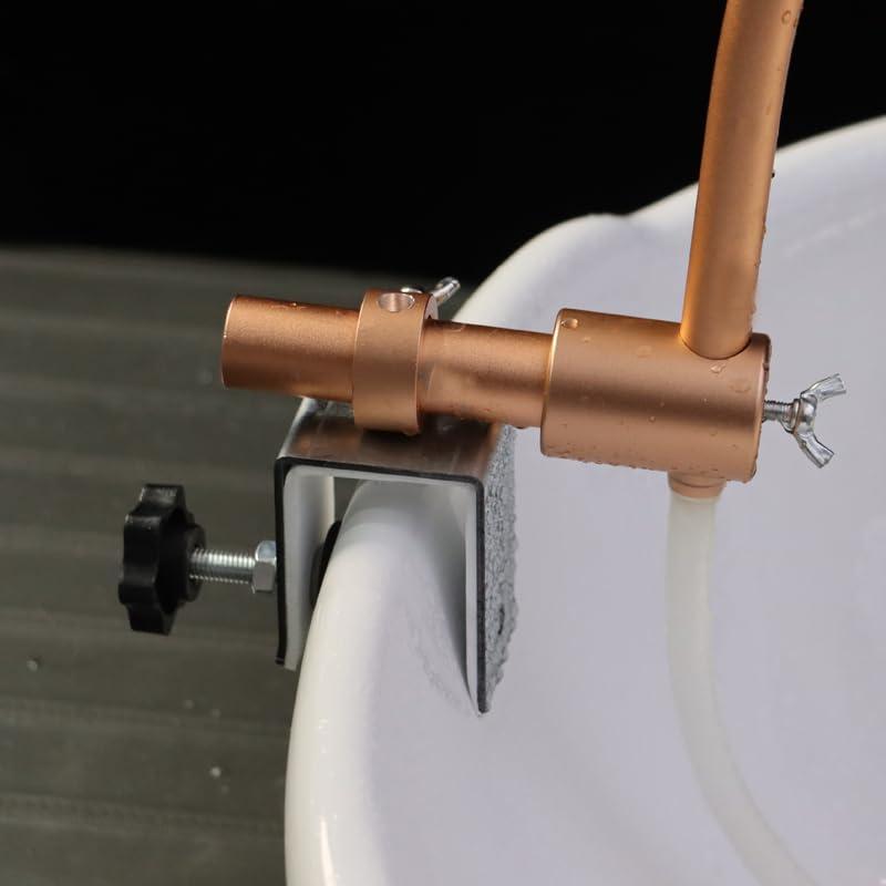 YOYO PLUS Generic Hair Spa Waterfall Portable and removable Water Therapy Waterfall Outlet Ring Adjustable Fits 90% Shampoo Basin Bed For Salon, Gold