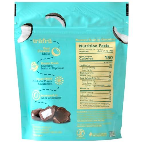 Tru Fru Tru Fru Real Coconut Melts Hyper-Dried Fresh in Milk Chocolate, 4.2 Ounce Bag