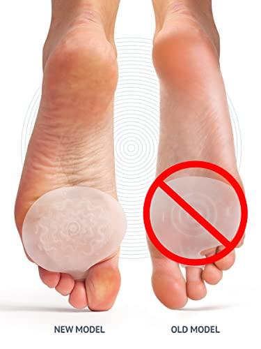 BRISON Metatarsal Pads Ball of Foot Cushions - Metatarsal Pads for Women and Men - Soft Gel Foot Pads Metatarsal Foot Forefoot Cushioning Foot Pain Relief - 2 Pairs Clear