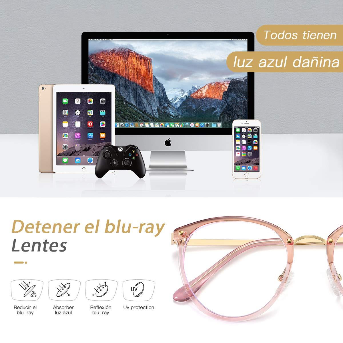 Hilbalm Hilbalm (3 Pack Blue Light Blocking Glasses Women and Man Computer Eyeglasses Metal Frame Glasses (Black, leopard, pink)