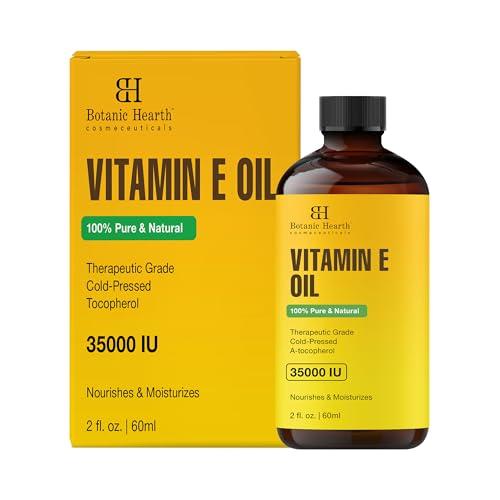 Botanic Hearth Botanic Hearth Vitamin E Oil | 100% Pure and Natural oil for Growth of Nails, Hair, Eyebrows & Eyelashes | 35,000 IU | Hair & Body Oil with Eyebrow & Eyelash Brush| 2 Fl Oz
