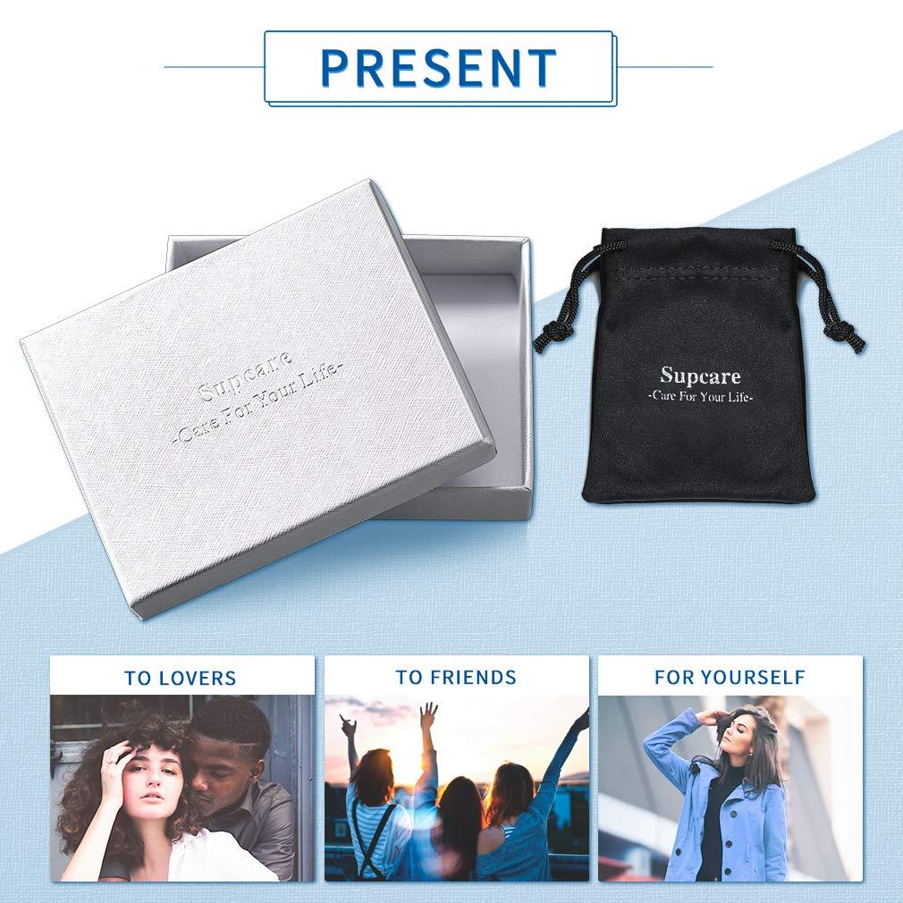 Supcare Supcare Free Engraving Silicone Adjustable Medical Bracelets Sport Emergency ID Bracelets for Men Women Kids Waterproof Stainless Steel Rubber Alert Bracelets