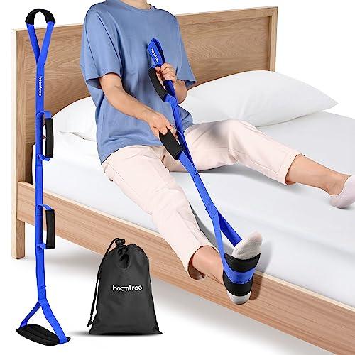 HOOMTREE 39 Inch Long Leg Lifter Strap with Padded Handgrips and Foot Loop,Rigid Leg Lifter Hip&Knee Replacement Surgery Recovery Kit,Mobility Aids Tool Foot Lifter Easily Get in and Out of Bed,Car,Wheelchair