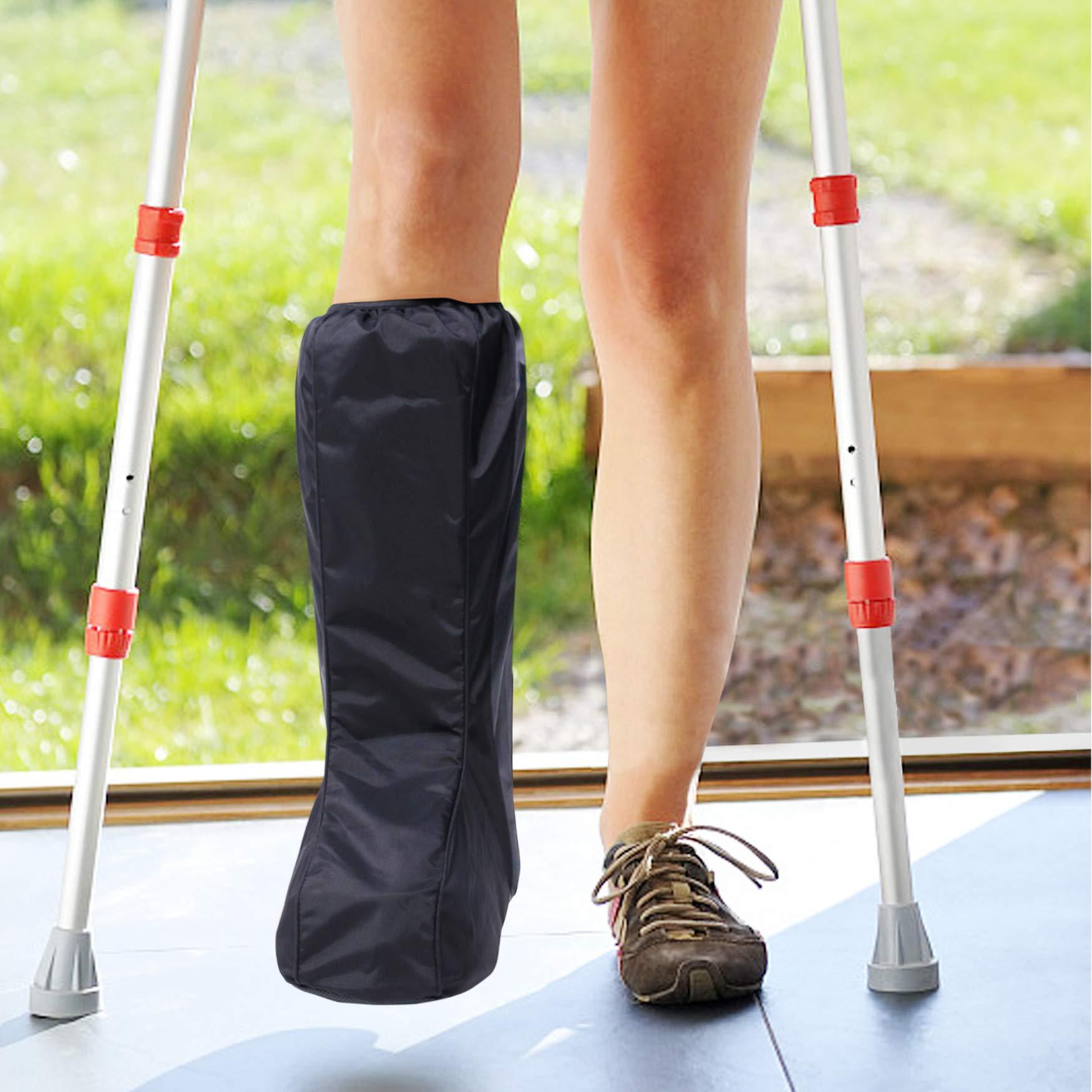 ARUNNERS ARUNNERS Medical Boot Cover Walking Brace Orthopedic Fracture Cast with Integrative Slip-Resistant Rubber Sole (Black, Tall, Small)
