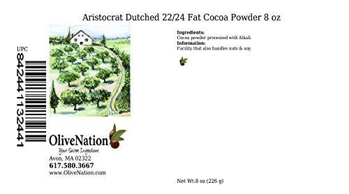 OLIVENATION Aristocrat Dutch Process 22/24 Fat Cocoa Powder from OliveNation, 22-24% Cocoa Butter - 8 ounces