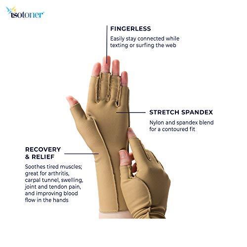 isotoner Isotoner Therapeutic Gloves, Left, Medium, Open Finger
