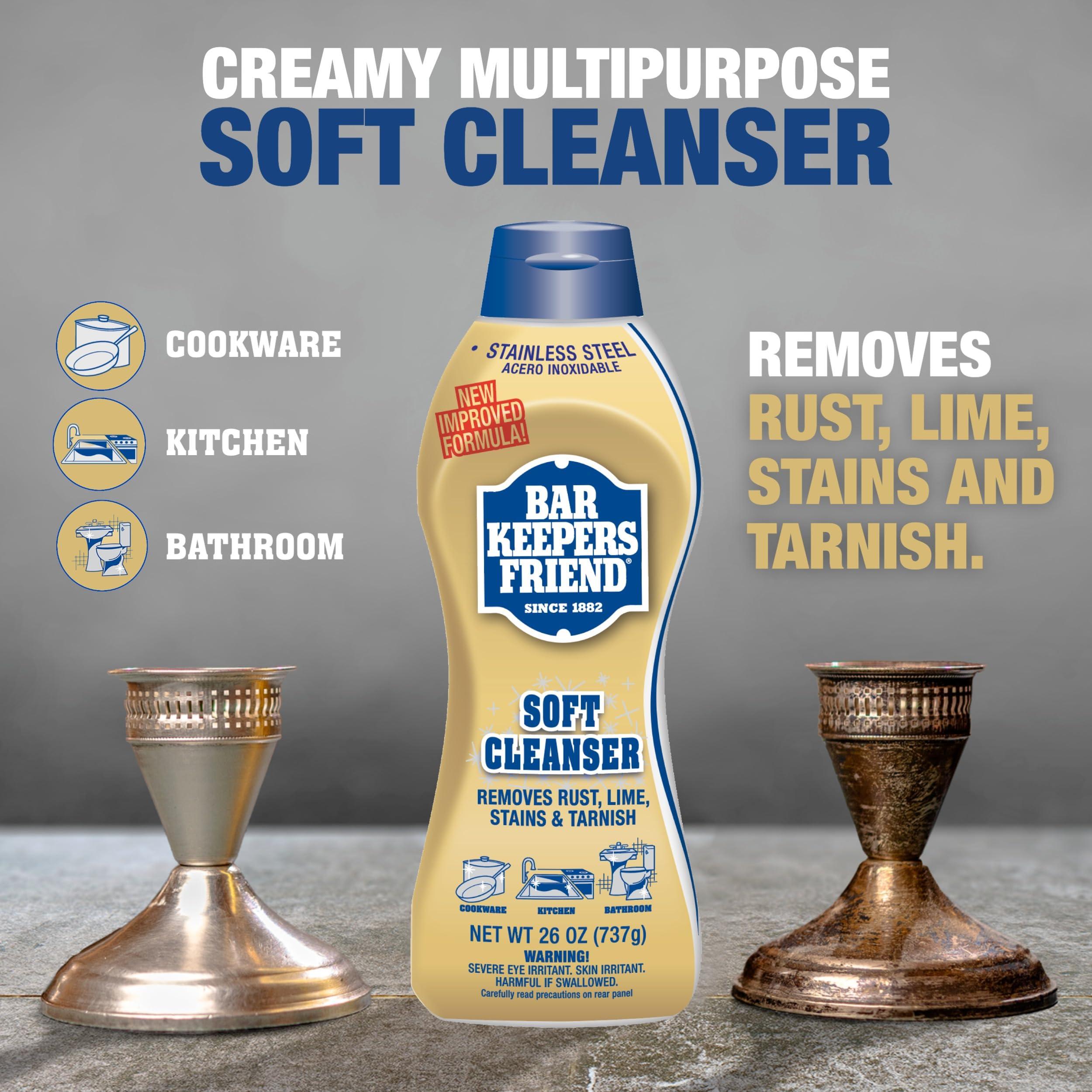 Bar Keepers Friend Bar Keepers Friend Soft Cleanser (26 oz) MORE Spray + Foam (25.4 oz) Multipurpose Cleaner Bundle, Stain & Rust Remover for Multi Surface Bathroom, Kitchen & Outdoor Cleaning