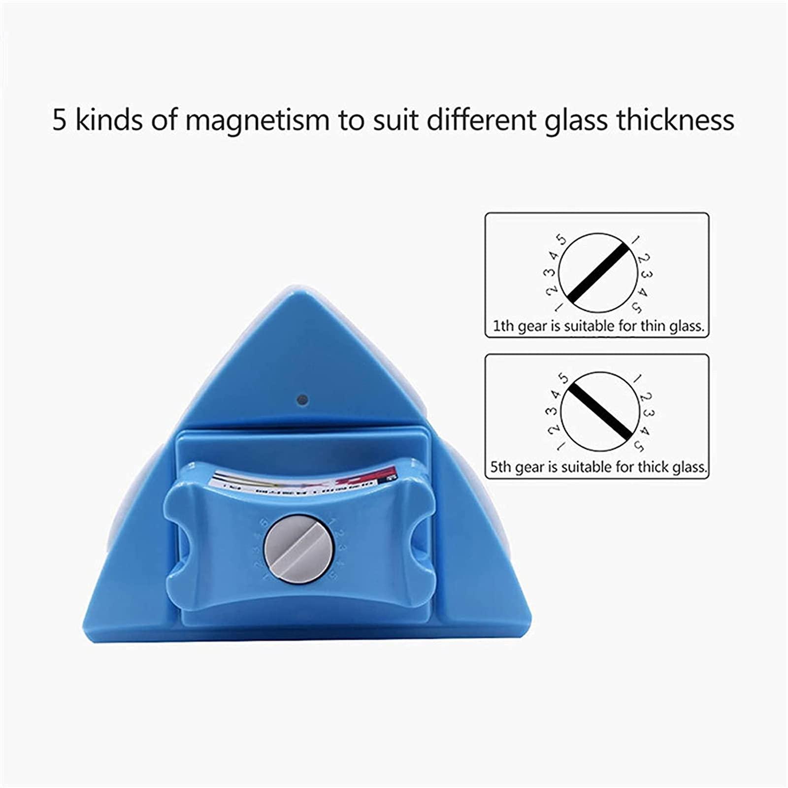 sfjhdfhuiedfvdnbfed Double-Sided Glass Wiper, 5-Level Adjustable Cleaning Tool Brush, Household Glass Wiper, Suitable for Glass Window Thickness 4-30 Mm Mop,Blue (Blue)