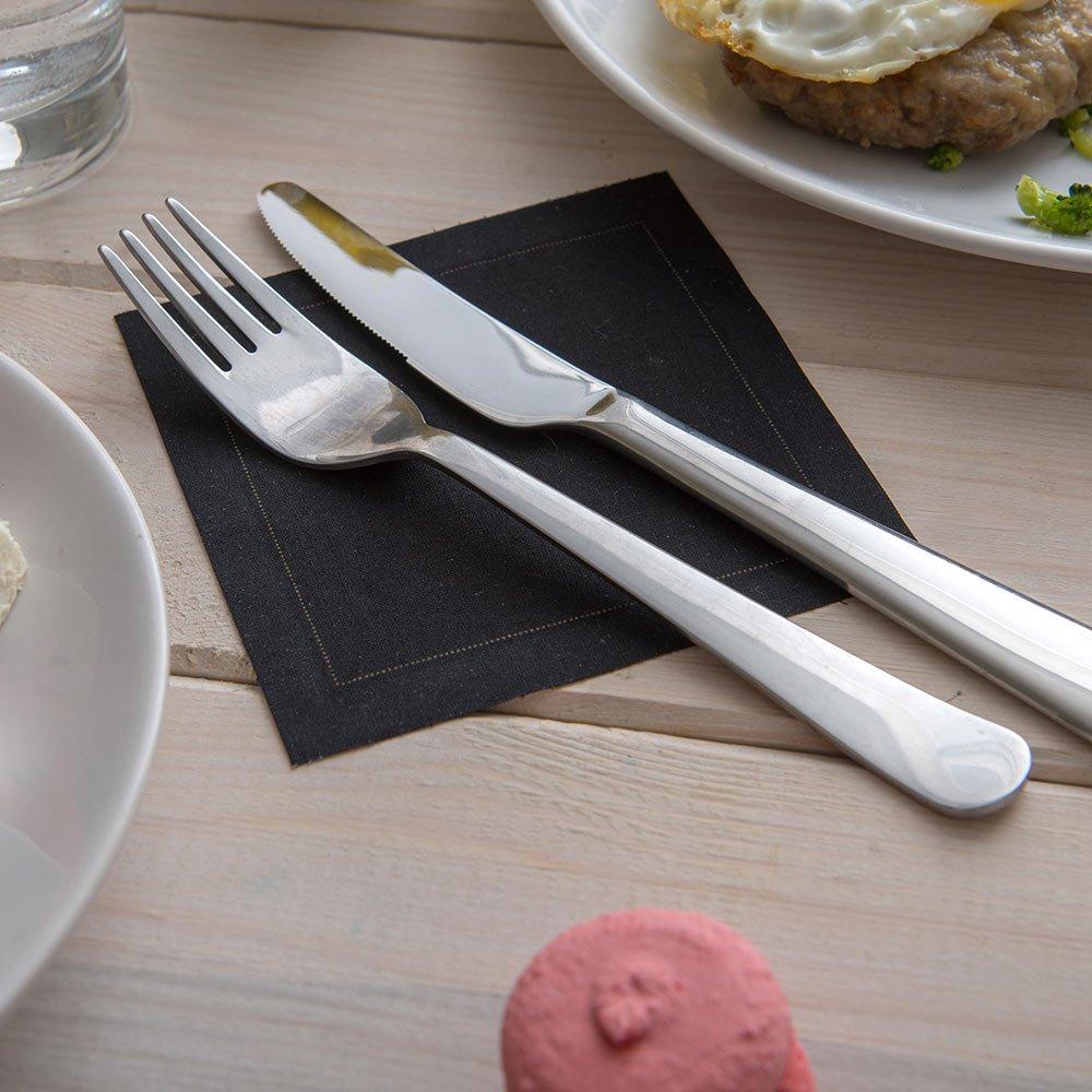Restaurantware Restaurantware Napluxe Organic Cotton Cocktail Beverage Napkins - Soft and Durable 4.5\" x 4.5\" Black Paper Napkins - Disposable and Recyclable - 50-CT Roll- Restaurantware