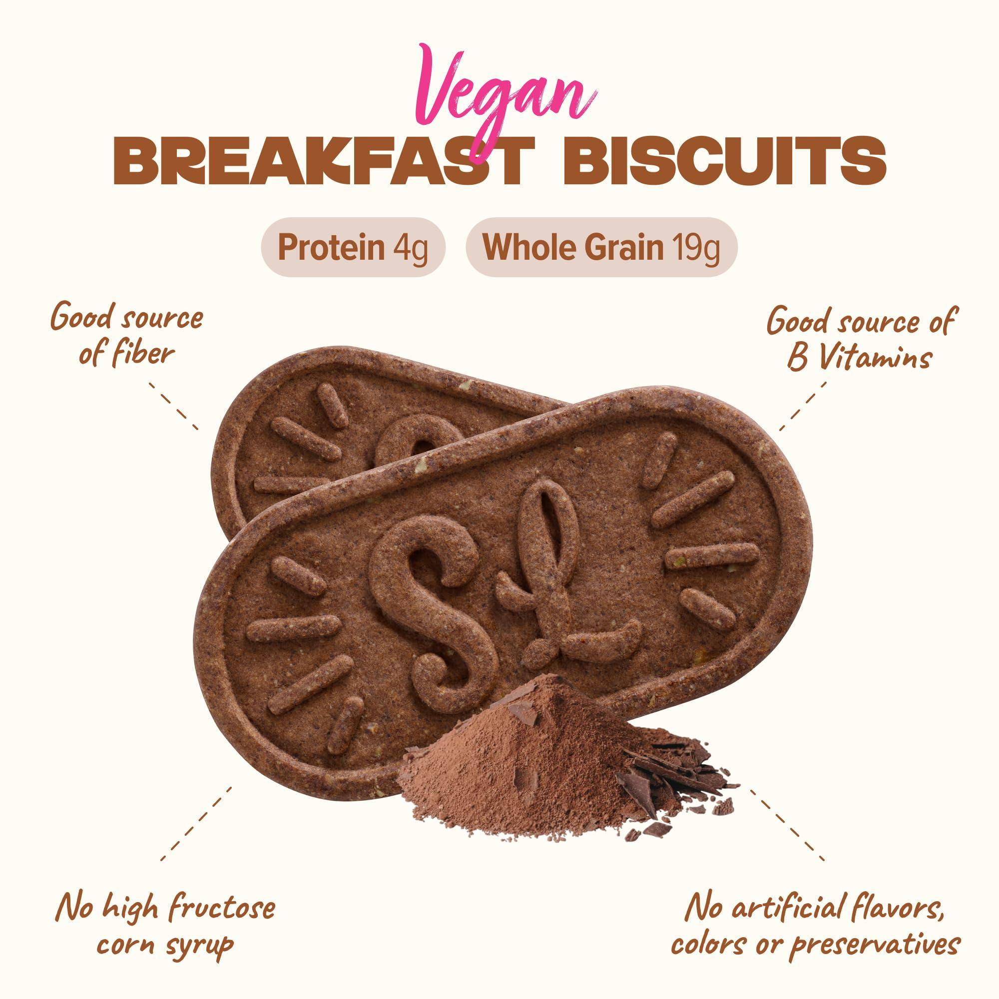 Sweet Loren\'s Sweet Loren\'s Vegan Breakfast Biscuits | Chocolate | 4g Protein, 19g Whole Grains | Plant Based, Gluten Free, Dairy Free, Nut Free Snacks | 6 Pack (30 Total Biscuits, 1.6 ounce each)