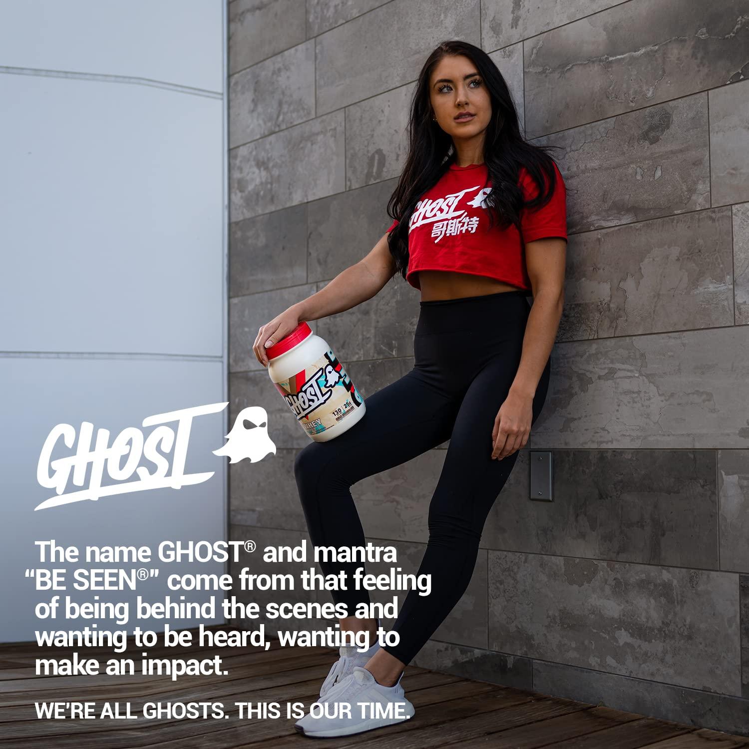 GHOST GHOST Whey Protein Powder, Milk Chocolate - 2LB Tub, 25G of Protein - Flavored Isolate, Concentrate & Hydrolyzed Whey Protein Blend - Post Workout Shakes - Soy & Gluten Free