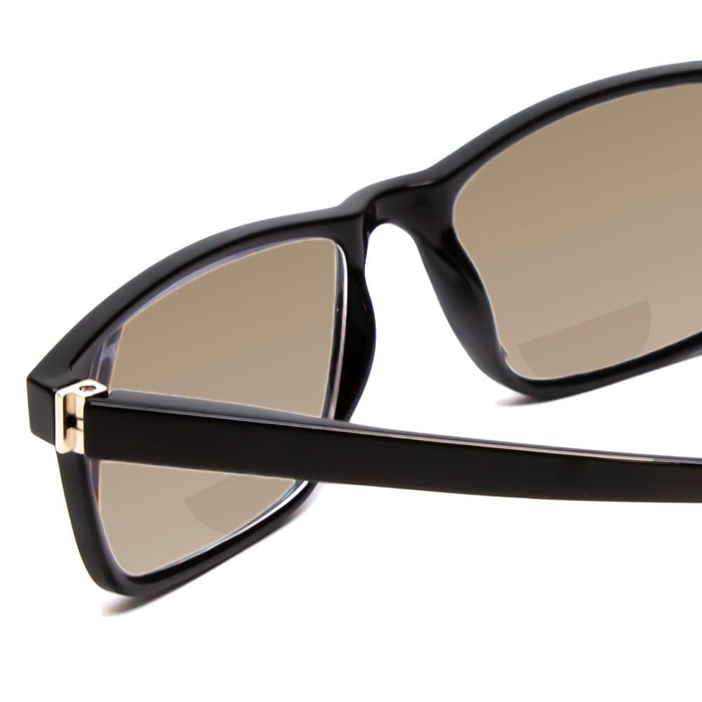 Calabria Calabria Polarized BiFocal Reading Sunglasses +1.25 Black/Amber Brown Men Women Trendy Bi-Focal Sun Glasses Readers Fashion