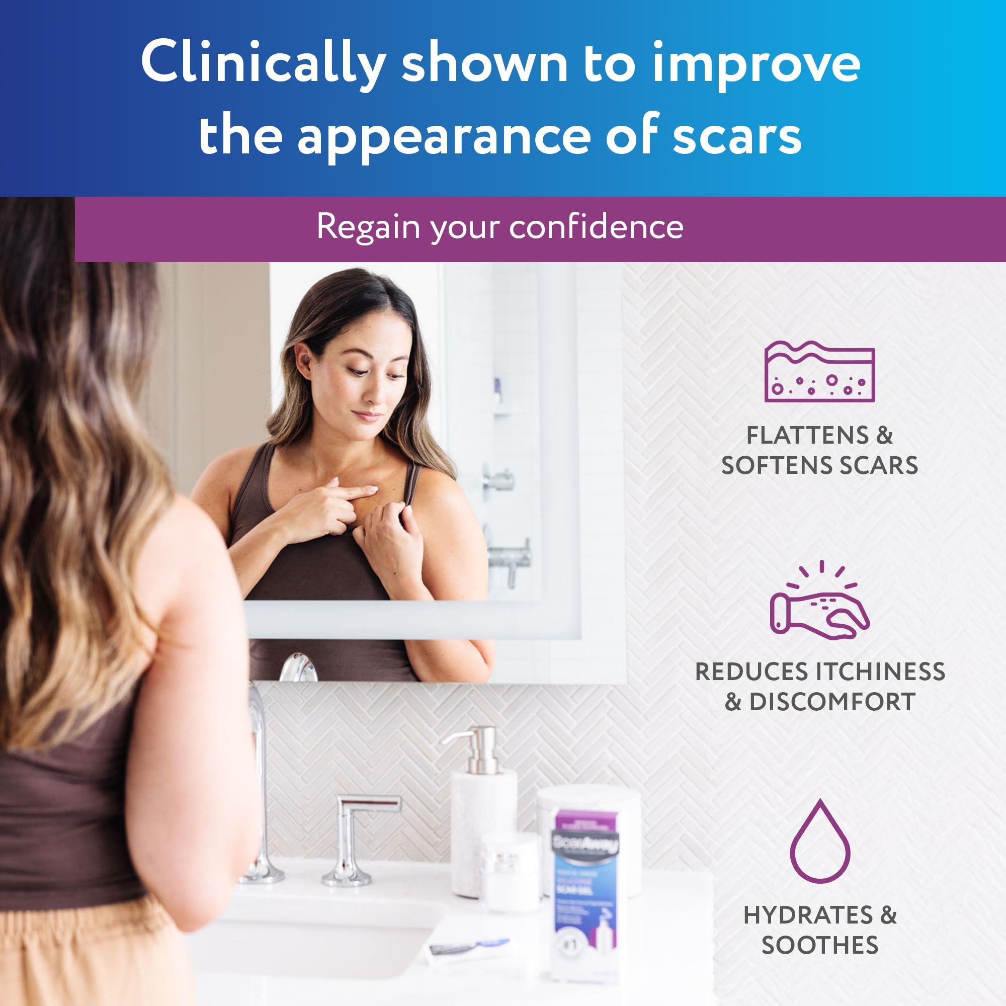 ScarAway ScarAway Silicone Scar Gel, Helps Improve Size, Color & Texture of Hypertrophic & Keloid Scars from Injury, Burns & Surgery, Water Resistant, 20g (0.7 Oz)