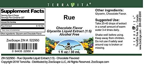 TerraVita Rue Glycerite Liquid Extract (1:5) - Chocolate Flavored (1 oz, ZIN: 522950)