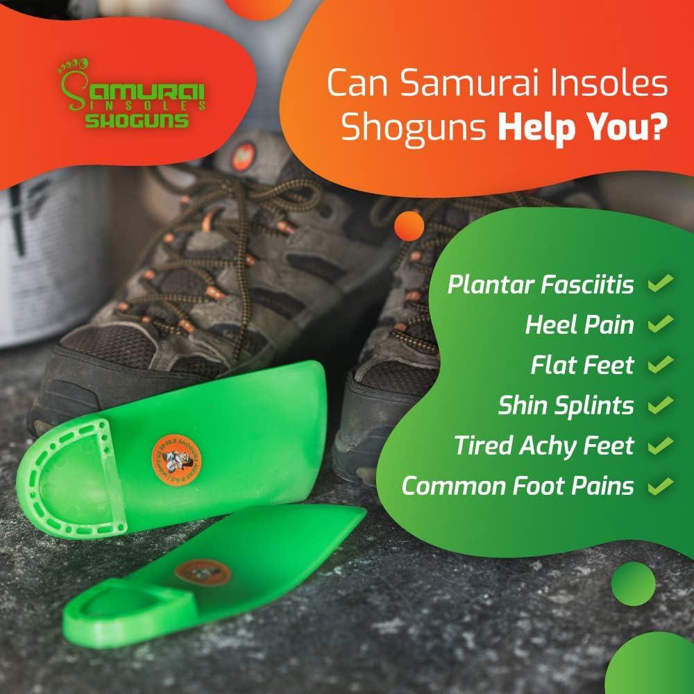 Samurai Insoles Samurai Insoles Shoguns Plantar Fasciitis Relief Reinforced Arch Support Shoe Inserts for Men or Women - Podiatrist Designed, Orthotic Lab Made in The USA Women 15-15.5, Men 13-13.5