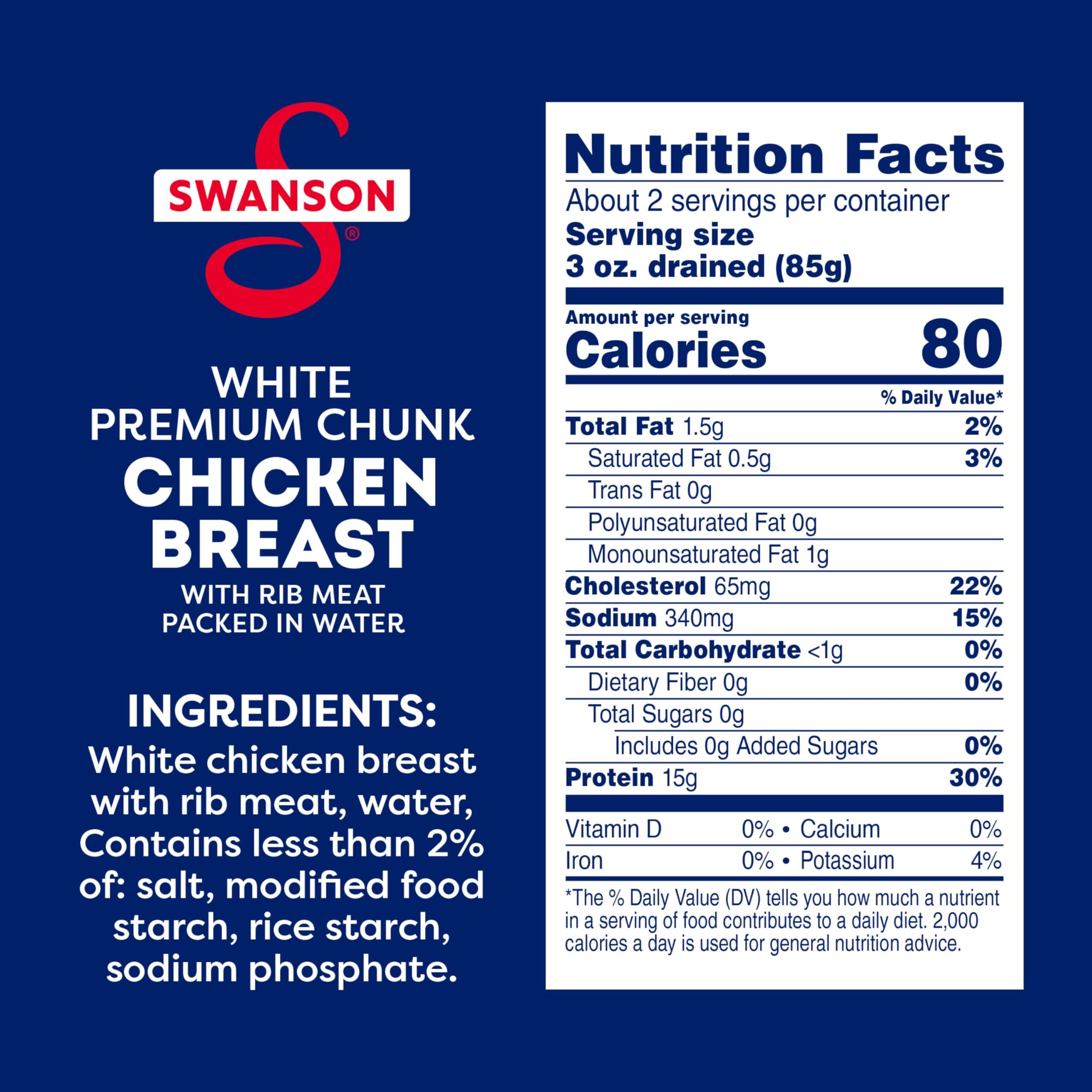 SWANSON S Swanson White Premium Chunk Canned Chicken Breast in Water, 12.5 OZ Can (Case of 12)