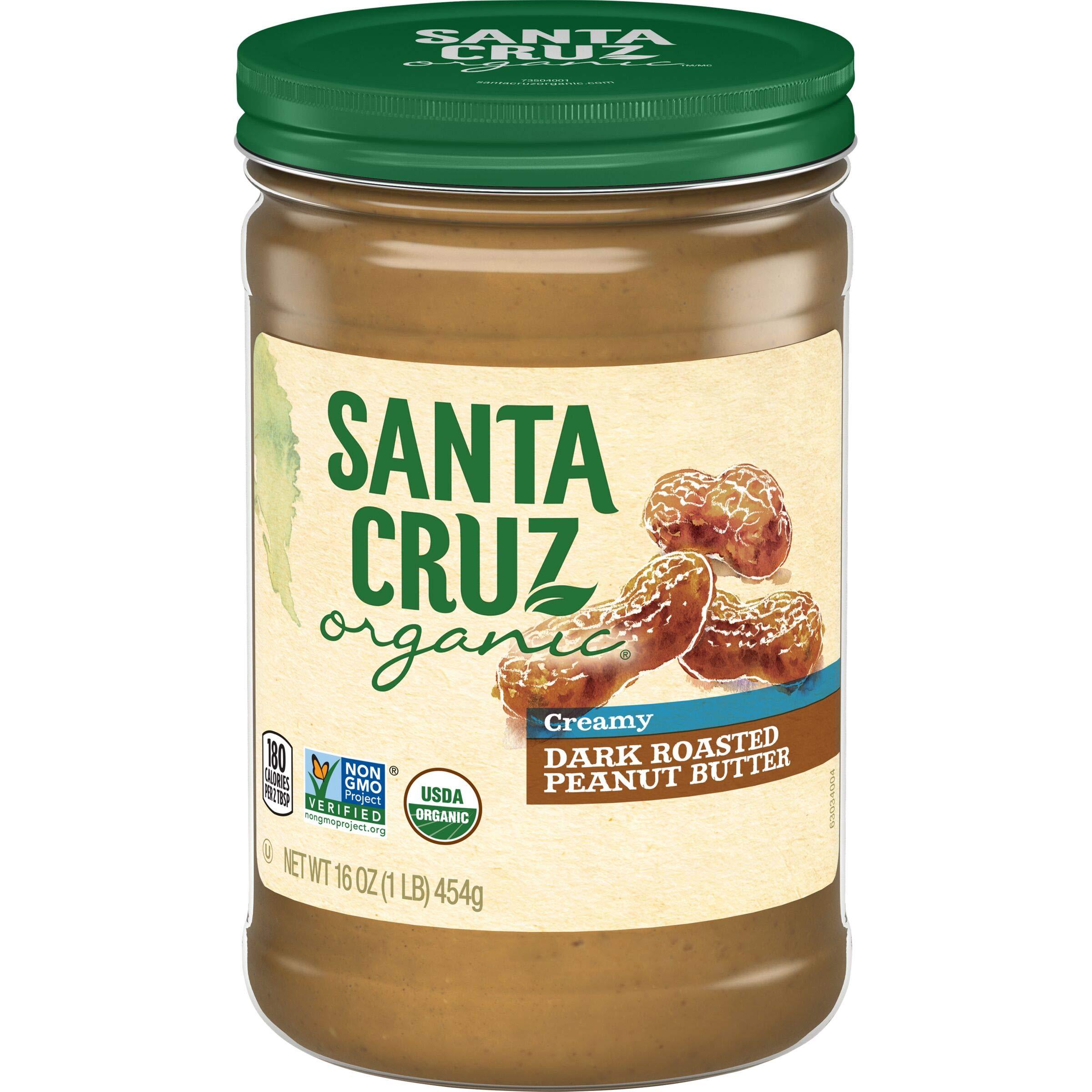 Santa Cruz ORGANIC Santa Cruz Organic Peanut Butter, Dark Roasted - Creamy, 16 Ounce (Pack of 1)