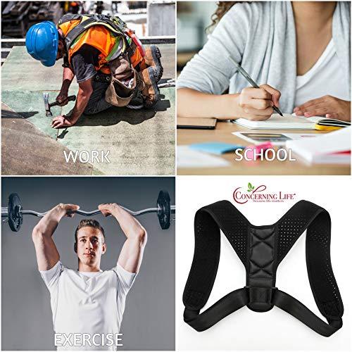 CONCERNING LIFE Posture Corrector For Men and Women - Upper Back Brace Posture Corrector - Back Support Brace - Helps Clavicle Support , Adjustable Back Straightener Helps back Pain Relief Neck, Back & Shoulder,
