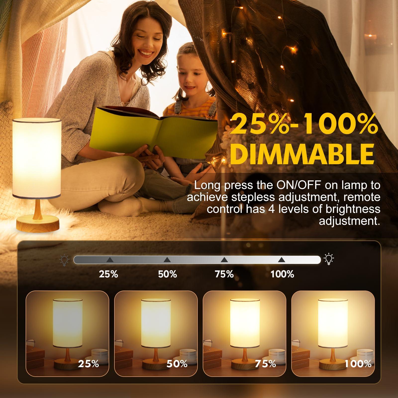 Caromolly Caromolly Light Therapy Lamp, 10000 Lux Light with Remote Control, 3 Color Temperature & 4 Brightness Level & Timer, Daylight Lamp for Home, Office, Decoration(Wood Base White Shade)