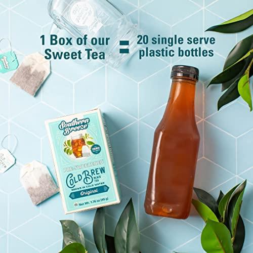 Southern Breeze Southern Breeze Cold Brew Sweet Tea Variety Pack Iced Tea with Black Tea and Zero Carbs Zero Sugar, 20 Individually Wrapped Tea Bags, Pack of 4, Sweet Cherry, Blood Orange, Cranberry & Apple Cinnamon