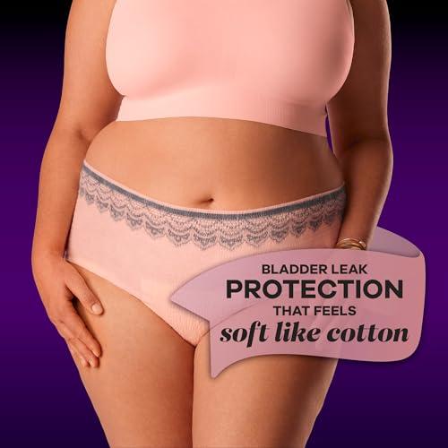 Always Discreet Always Discreet Boutique Incontinence and Postpartum Underwear for Women, Maximum Protection, S/M, Rosy, 48 Count