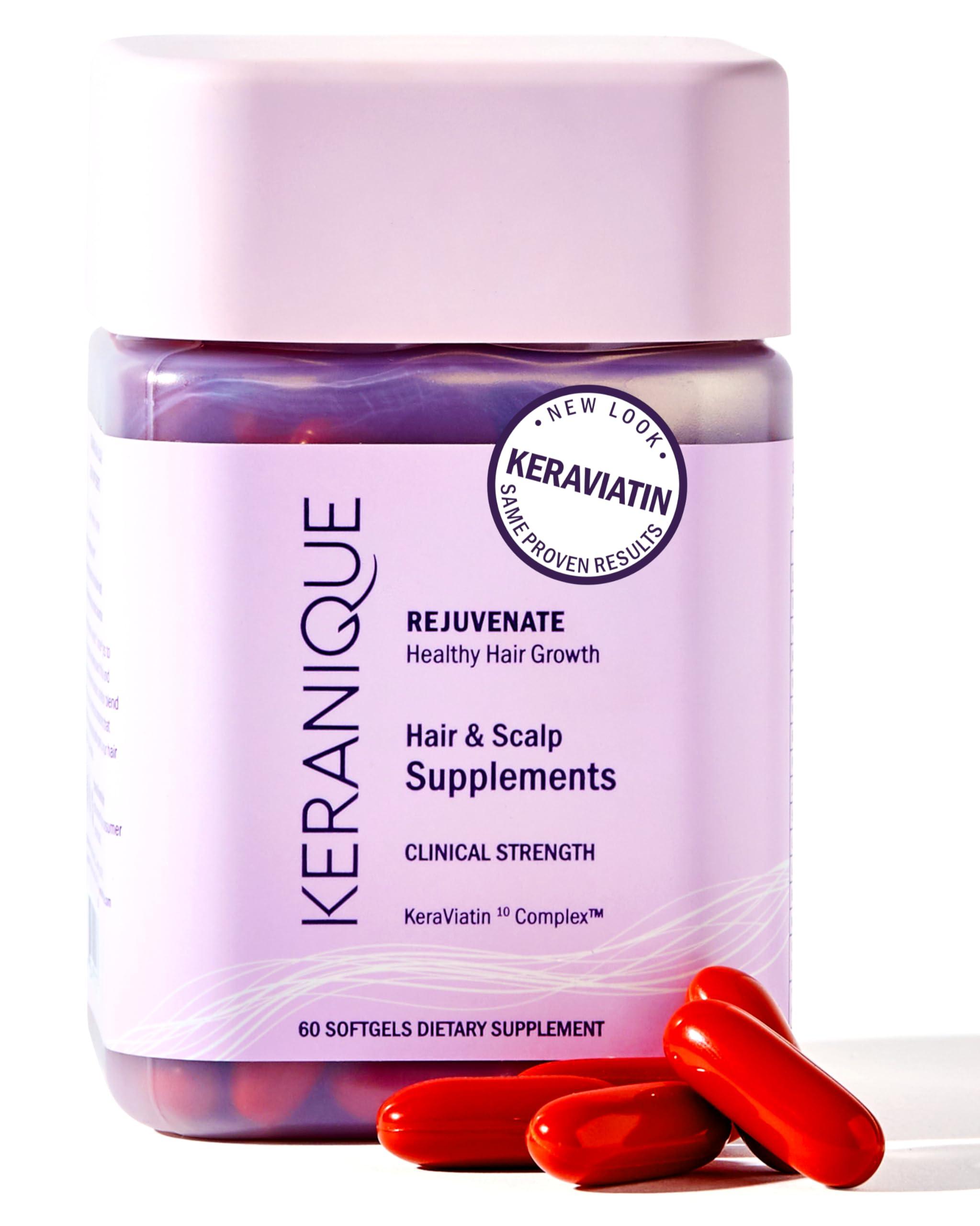 Keranique Keranique Hair & Scalp Supplements - Promote Strength and Growth Best for Thinning Nourish Your with Biotin, Vitamin B, More Vital Nutrients Keraviatin