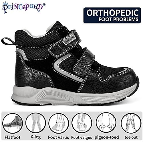 princepard Orthopedic Shoes for Toddlers and Kids, High-top Corrective Sneakers for Boys and Girls with Arch and Ankle Support, Non-Slip Soles