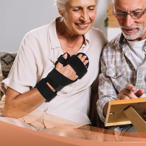 Scurnhau Scurnhau Resting Hand Splint, Full Hand Brace with Finger Support, Stroke Hand Splint -Night Finger Separator, Chronic Rheumatoid Arthritis, Finger Contractures, Fits Left and Right Hands, L