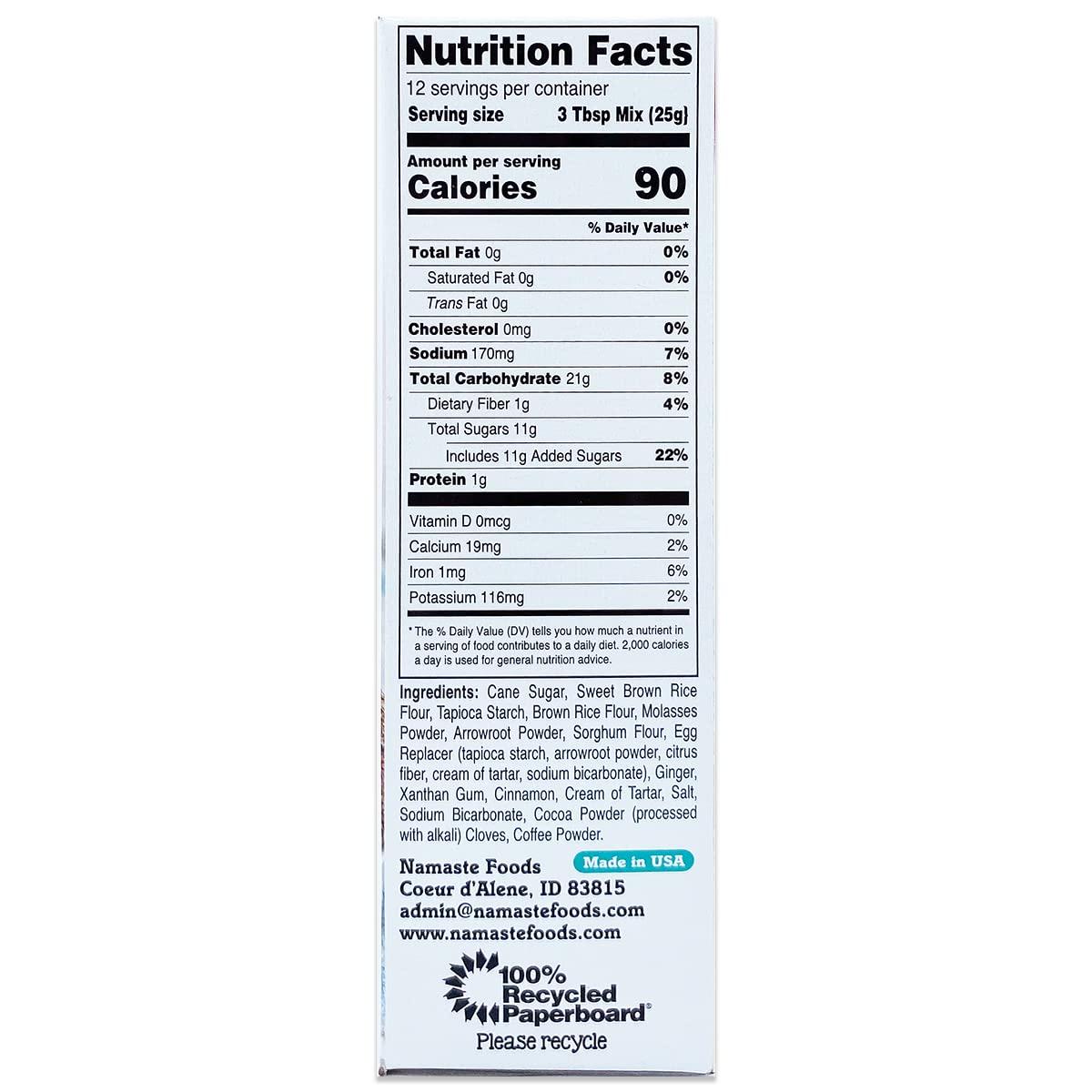 Namaste Foods Namaste Foods Gluten Free Ginger Molasses Cookie Mix, 11.5 oz, Pack of 6