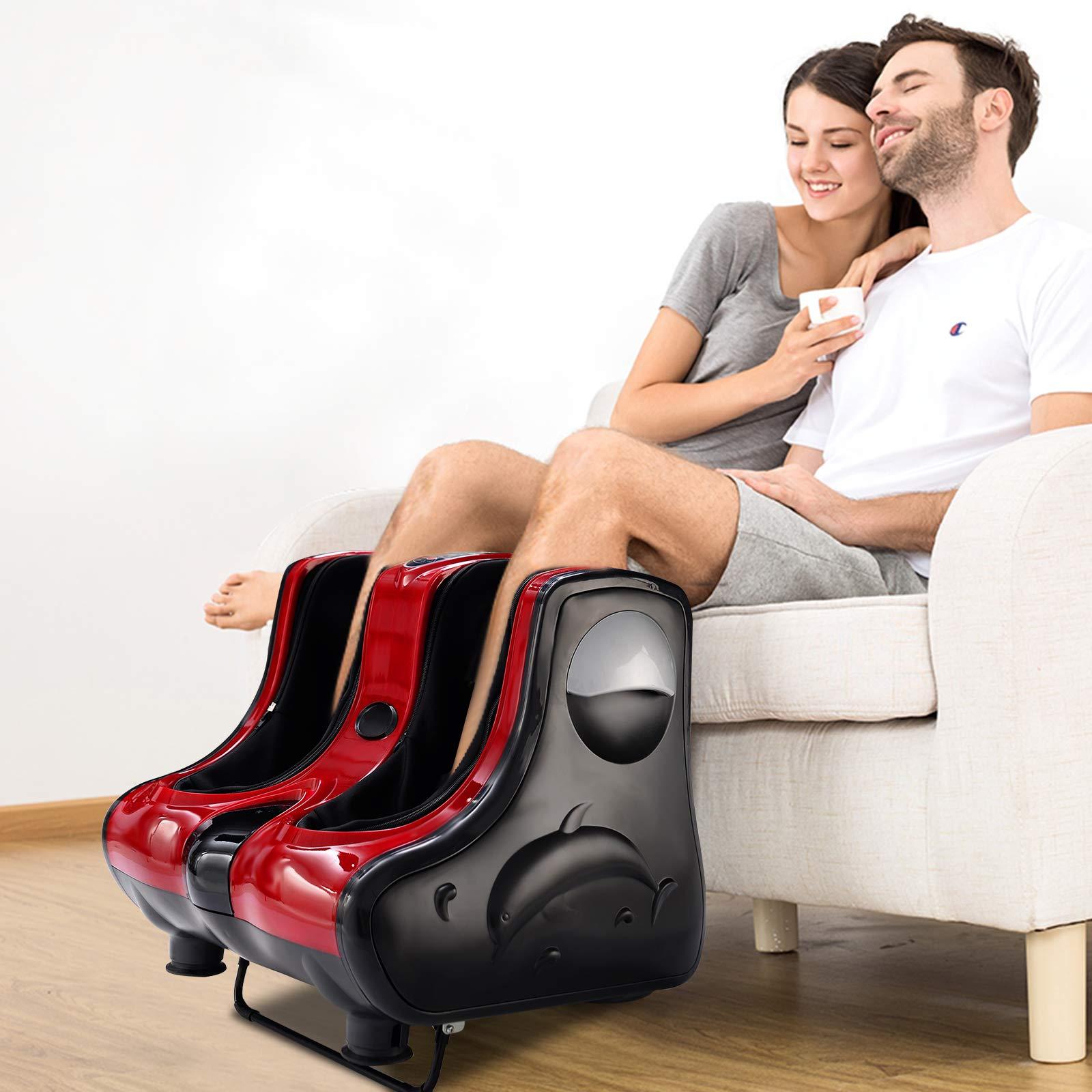 ARLIME ARLIME Foot Calf Massager Machine with Shiatsu Kneading Rolling Vibration Heating Massager for Tired Feet, Leg, Deep Kneading Therapy, Relaxation Vibration, Rolling