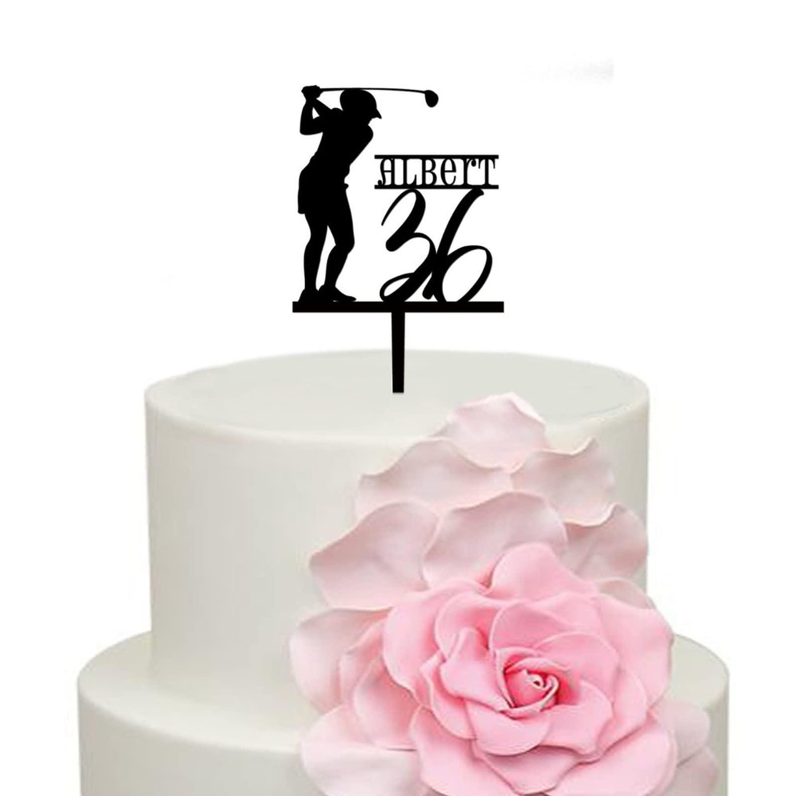 NoneQeleve Unique Cake Topper for Birthday,Golf Birthday Cake Topper, Golf Cake Topper Personalized, Golf Theme Cake Decoration for Men Boy,Personalized Birthday Cake Topper,Unique Birthday Gifts
