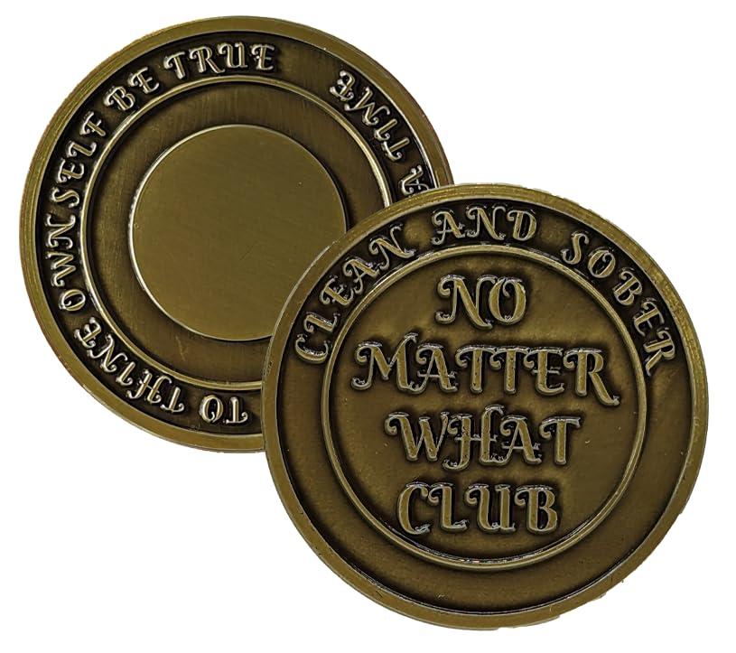 MYRECOVERYSTORE No Matter What Club AA Recovery Medallion with Gift Box in 1 to 60 Years with Custom Engraving (52 Years)