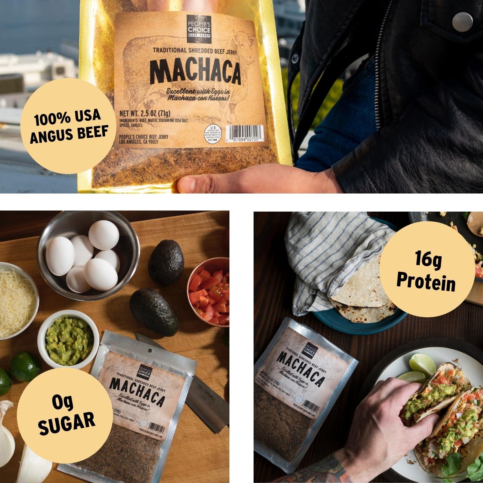 People's Choice Beef Jerky People's Choice Beef Jerky - Carne Seca - Machaca - Bulk Beef Jerky Chew - Shredded Beef Jerky - Healthy, Sugar Free, Zero Carb, Gluten Free, Keto Friendly, High Protein Meat Snack - 1 Pound Bag