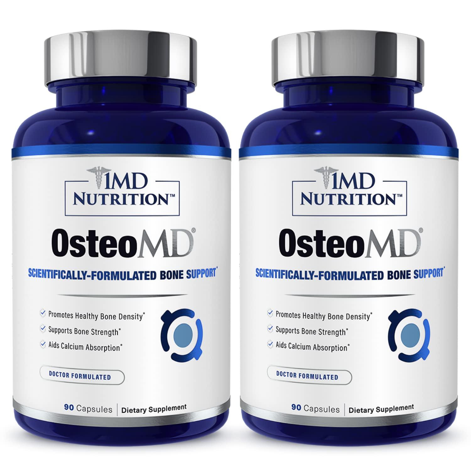 1MD Nutrition 1MD Nutrition OsteoMD for Comprehensive Bone Support | with Calcium Hydroxyapatite, Vitamin D3 & K2 | 180 Capsules (2-Pack)