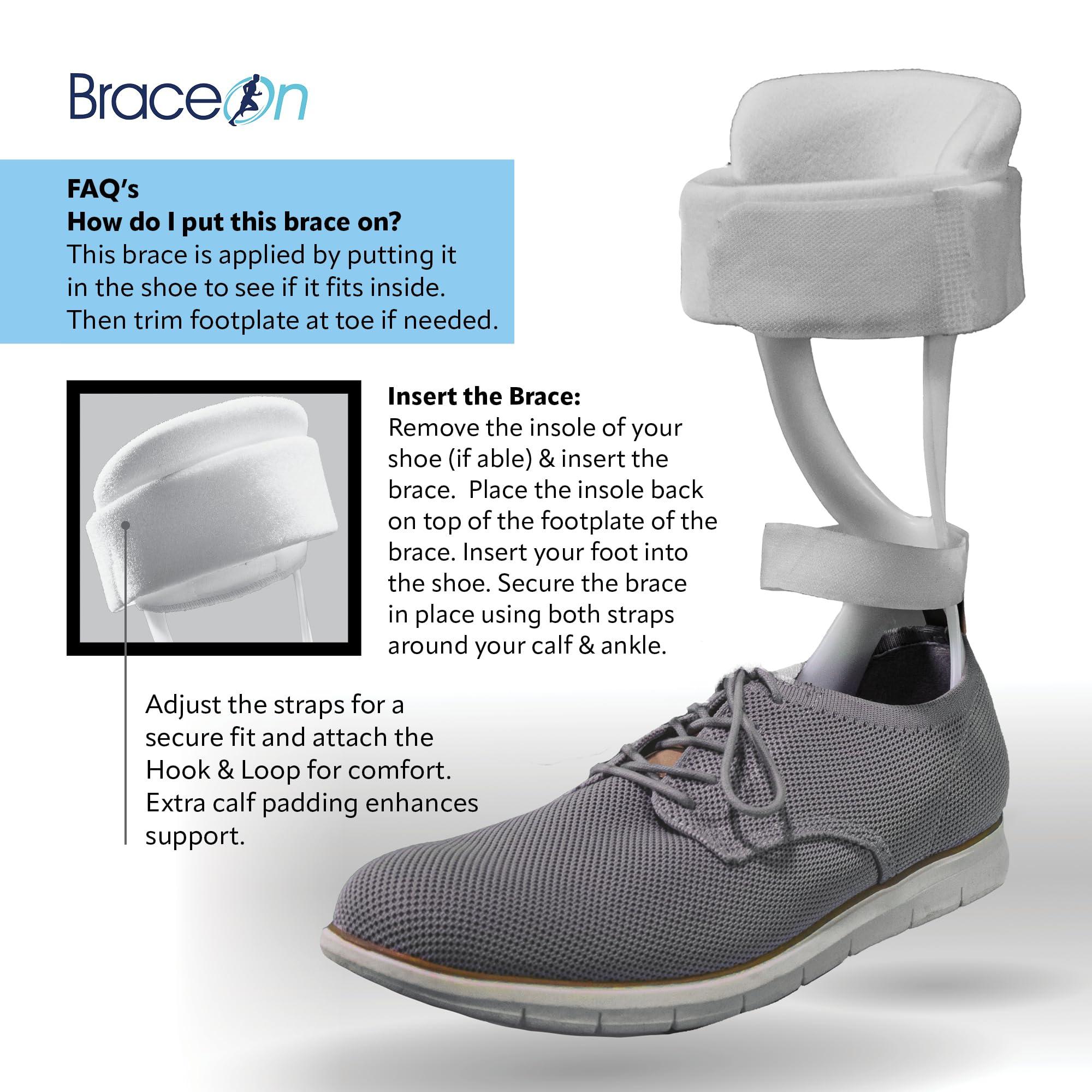 Brace On Swedish Deluxe AFO Drop Foot Stabilizer Brace, Drop Foot Stabilizer, Drop Foot Braces for Women, AFO Brace and Foot Drop Braces, Foot Boot for Injured Foot, Women, Left