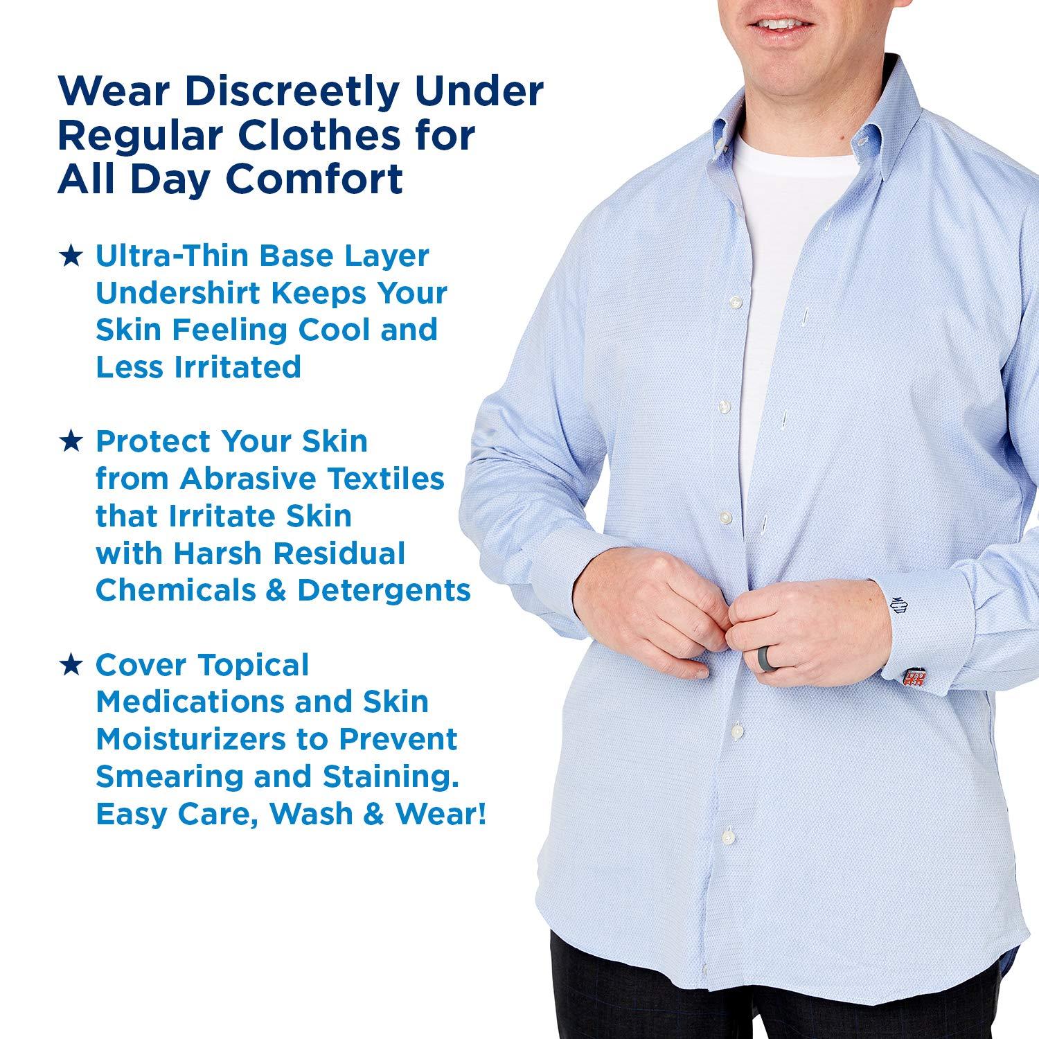 Soothems Eczema & Psoriasis Clothing Relief Treatment Shirt for Moderate to Severe Sensitive Dry Skin for Men (Size M)  Also Used as a Wet Wrapping Therapy White