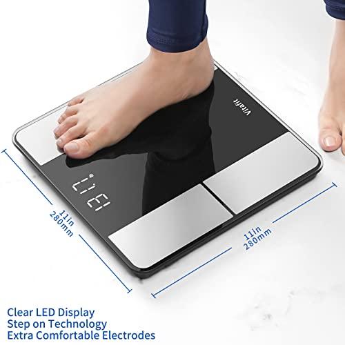 Vitafit Vitafit Smart Body Fat Weight Scale for Body Composition Monitors, Weighing Professional Since 2001,Digital Wireless Bathroom Scale for BMI Fat Water Muscle Sync App, 400lb, Black