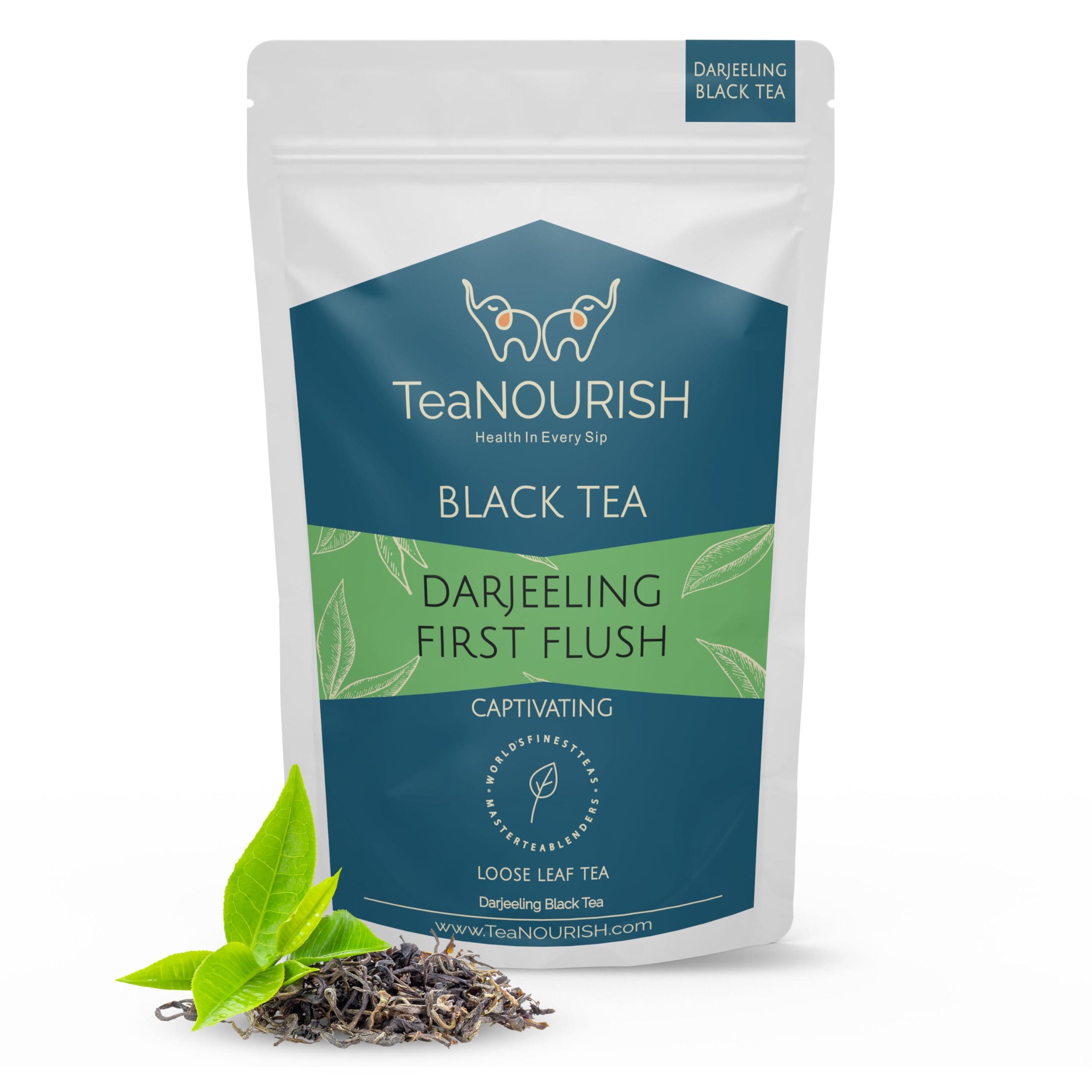 TEANOURISH TeaNOURISH Darjeeling First Flush Black Tea | Single Estate Refreshing & Aromatic | Loose Leaf Tea | Freshly Sourced Direct From Origin - 1.76oz/50g
