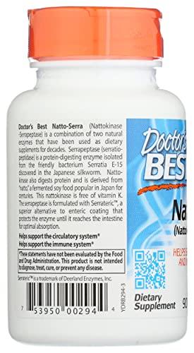 Doctor\'s BEST Doctors Best Natto-Serra, Non-GMO, Vegan, 90 Veggie Capsule (Pack of 1)