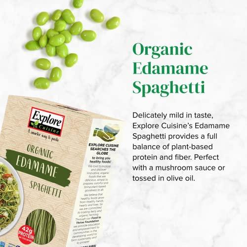 EXPLORE CUISINE Explore Cuisine Organic Edamame Spaghetti - 8 oz, Pack of 2 - Easy-to-Make Pasta - High in Plant-Based Protein - Non-GMO, Gluten Free, Vegan, Kosher - 8 Total Servings