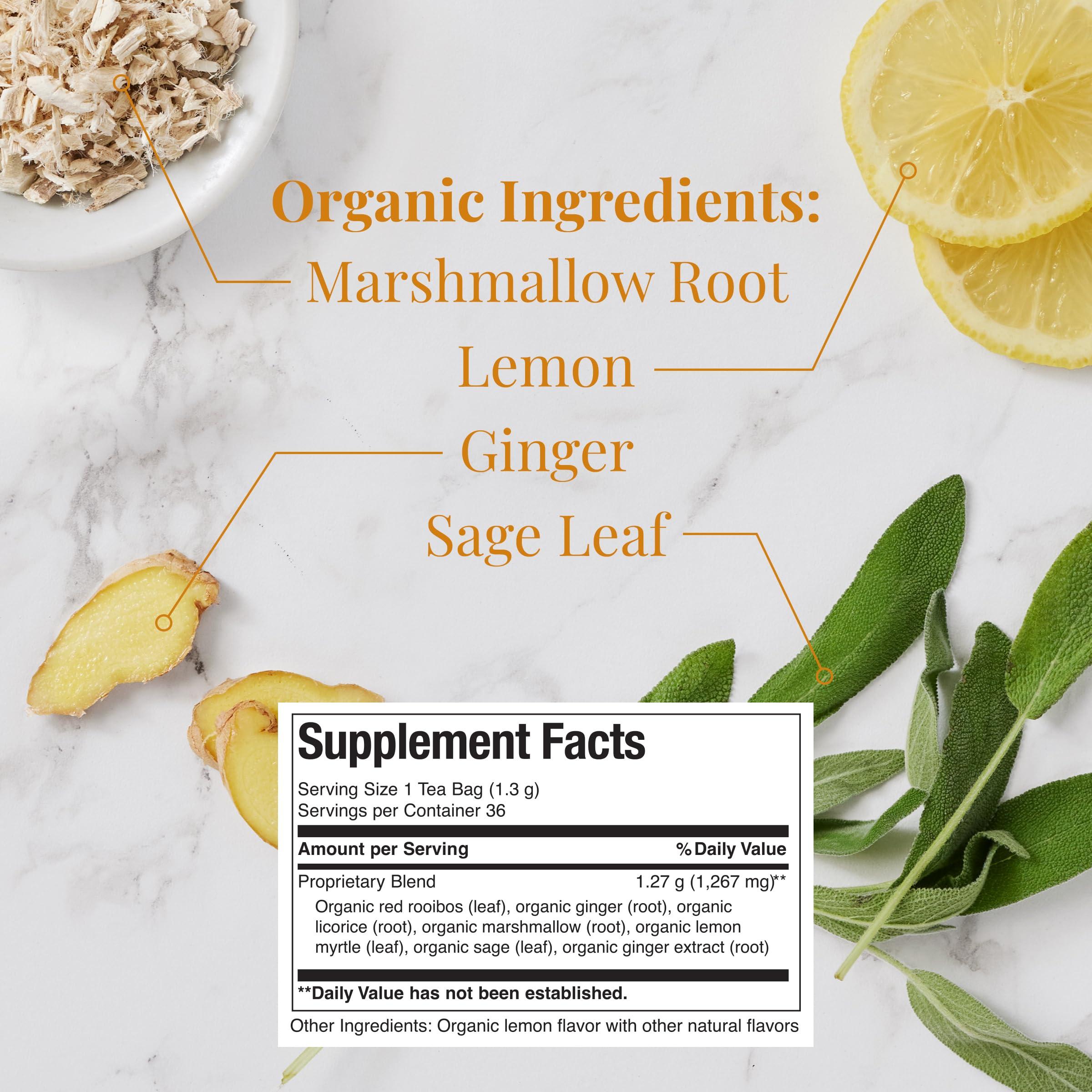 The Republic of Tea The Republic of Tea Organic Get Throat Aid Herb Tea Tin, 36 Tea Bags, Naturally Caffeine Free Be Well Tea